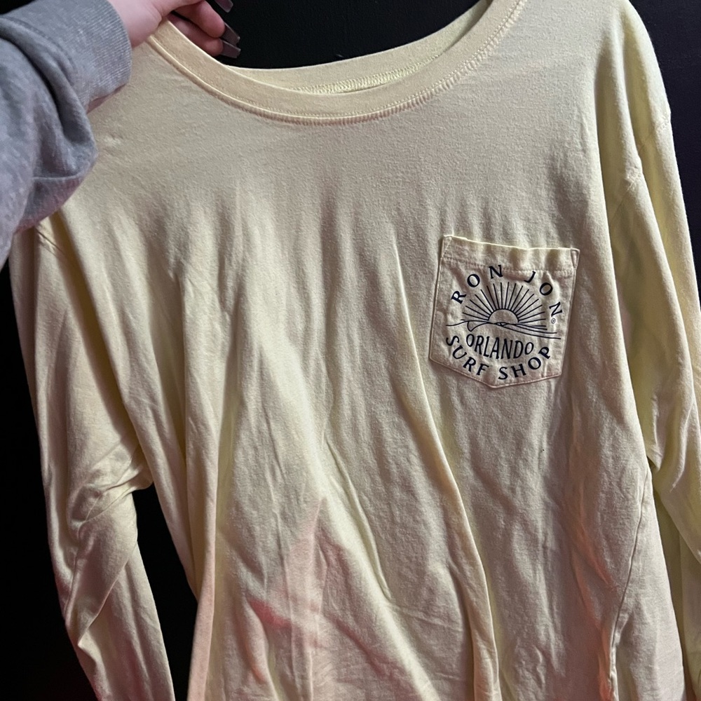 ron jon long sleeve yellow t-shirt
